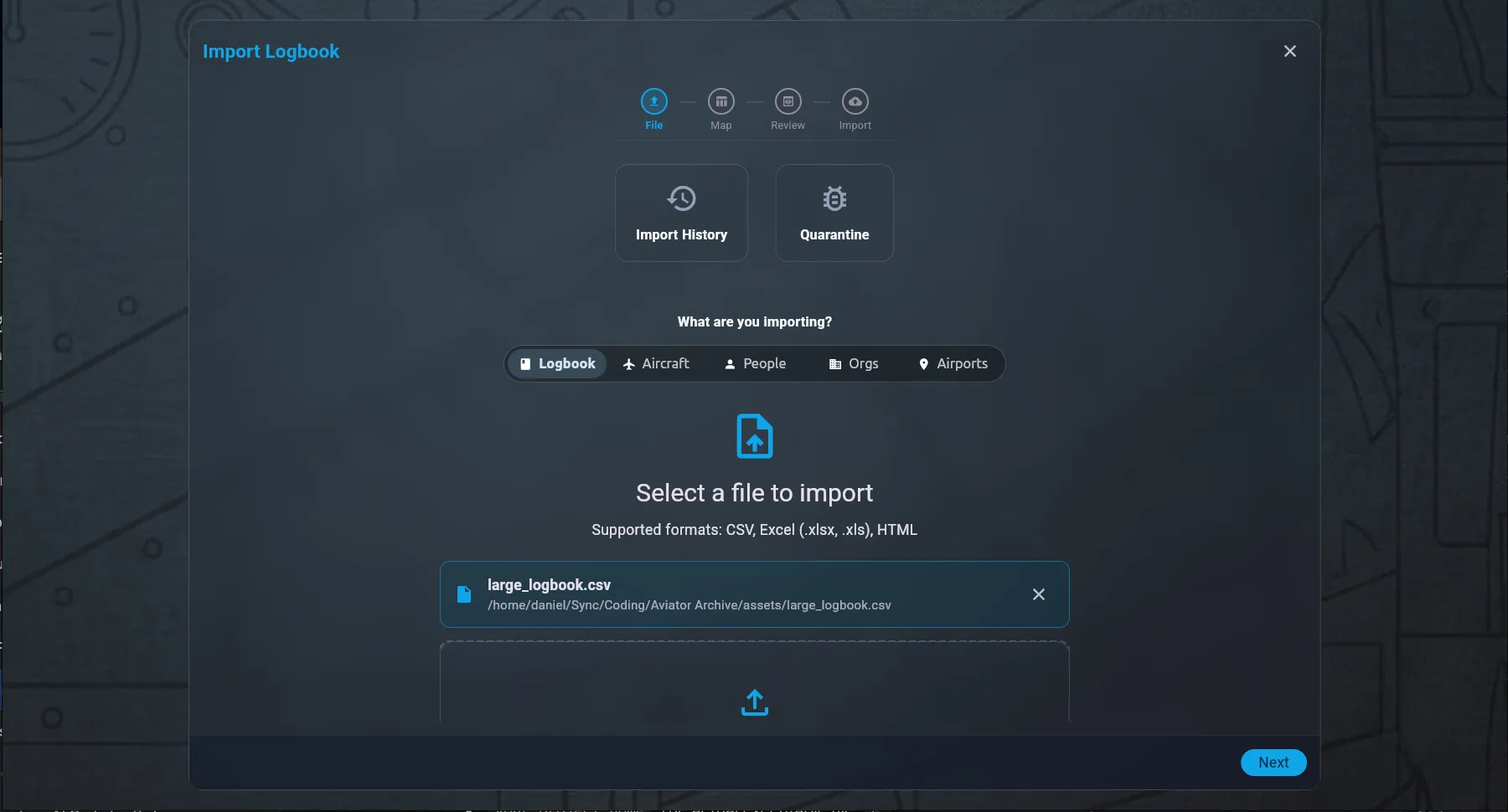 Aviator Archive Smart Import Engine